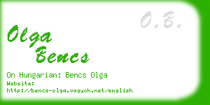 olga bencs business card